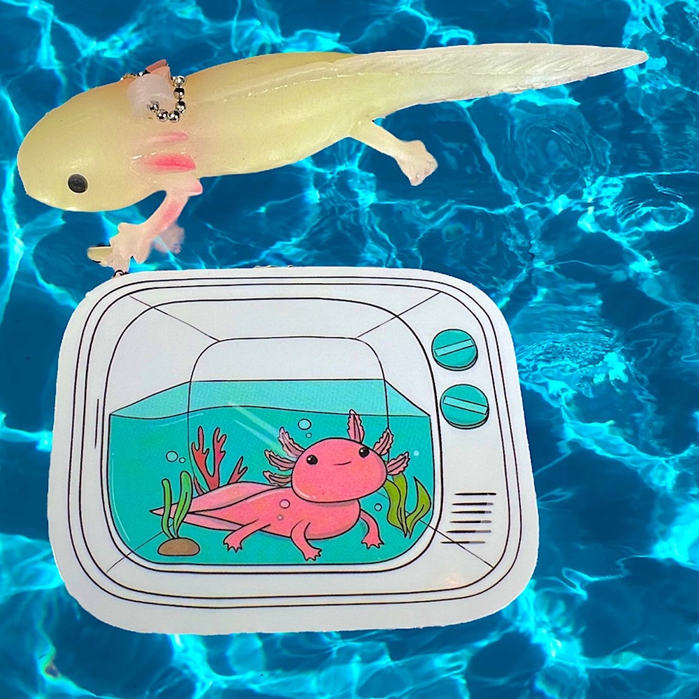 RETROlotl Axolotl Crazy Trending WaterProof Single Decor Accent Sticker